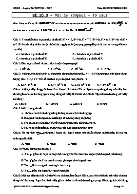 Đề luyện thi Trung học phổ thông Quốc gia môn Vật lý - Đề số 1
